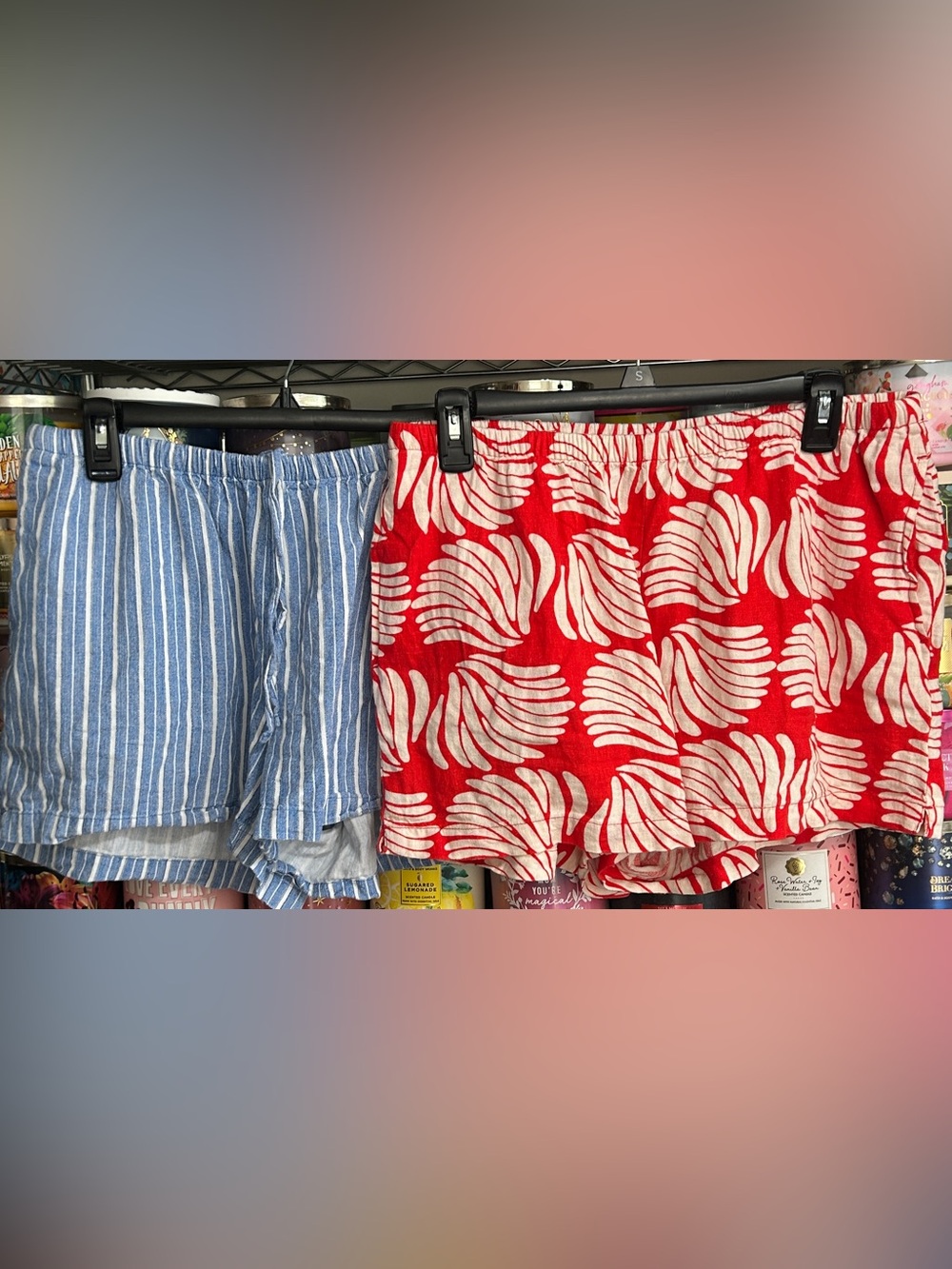 2 Pair Medium “ A new day “ linen Shorts .